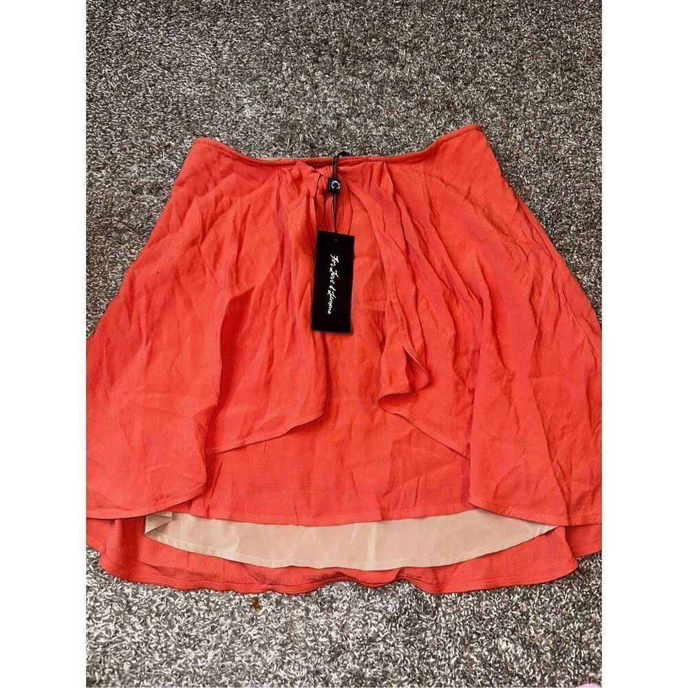 NWT For The Love and Lemons Coral Wrap Tie Skirt